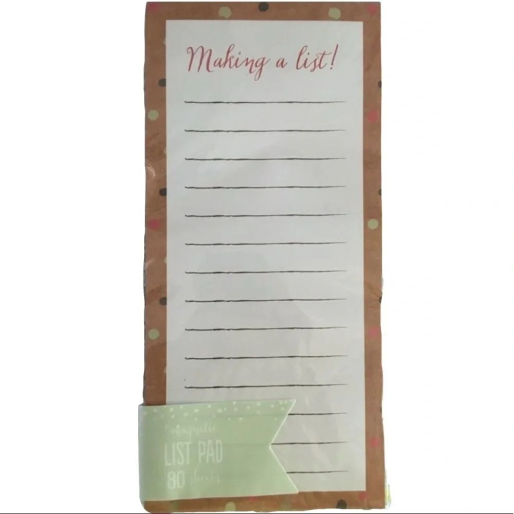 Christmas Dots Stationery List Pad Sticky Notes Set Red Green Black Grid Kraft